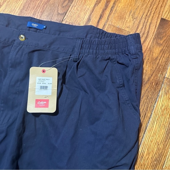 Cotton Traders French Blue Elastic Waist Trousers Men’s Size 48 x 31 Chinos NWT - Picture 4 of 10